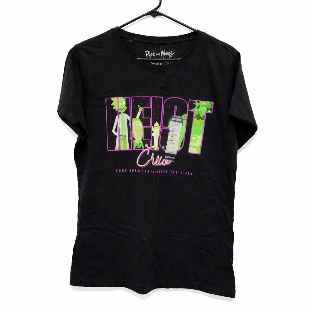 Hot Topic Rick and Morty Heist Crew Graphic Tee XL Black Short Sleeve Shirt